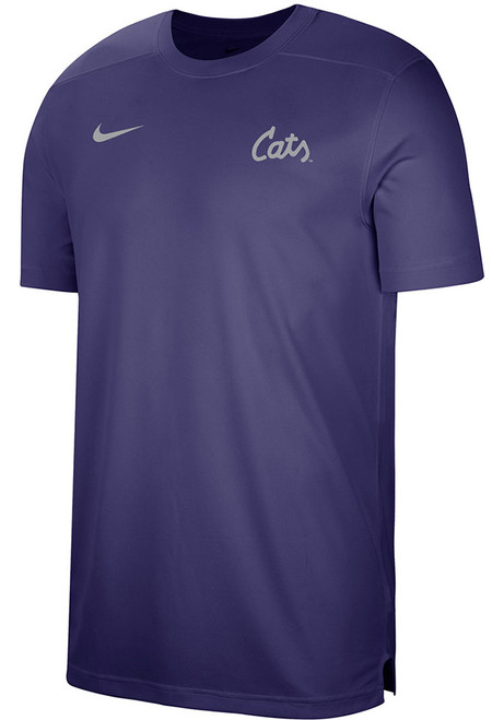 K-State Wildcats Purple Nike Sideline UV Coach Short Sleeve T Shirt