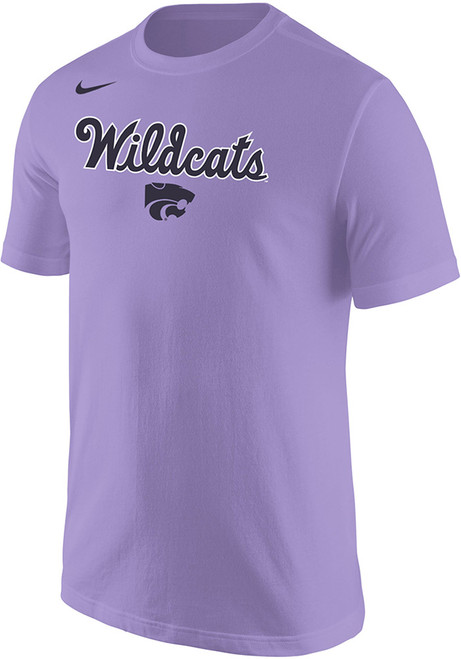 K-State Wildcats Lavender Nike Script Powercat Core Short Sleeve T Shirt