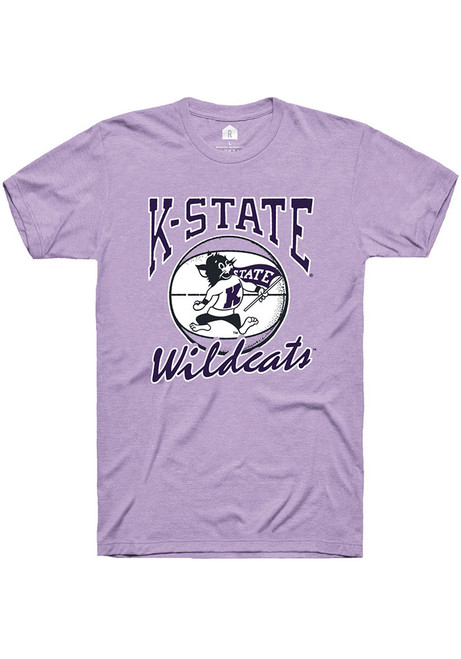 K-State Wildcats Lavender Rally Willie Basketball Short Sleeve T Shirt