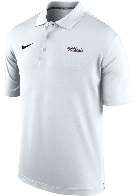 Mens K-State Wildcats White Nike Wildcats Script Short Sleeve Polo Shirt