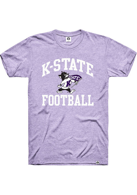 K-State Wildcats Lavender Rally Triblend Number One Football Willie Short Sleeve Fashion T Shirt