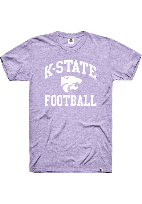 K-State Wildcats Purple Rally Triblend Football Number One Short Sleeve Fashion T Shirt