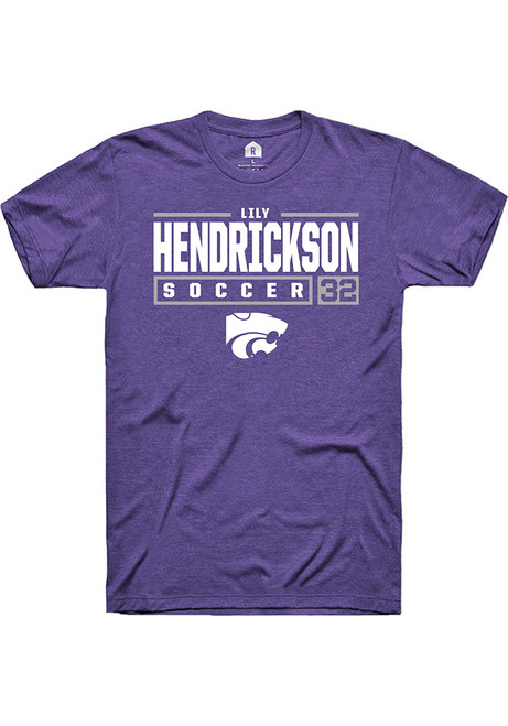 Lily Hendrickson Purple K-State Wildcats NIL Stacked Box Short Sleeve T Shirt