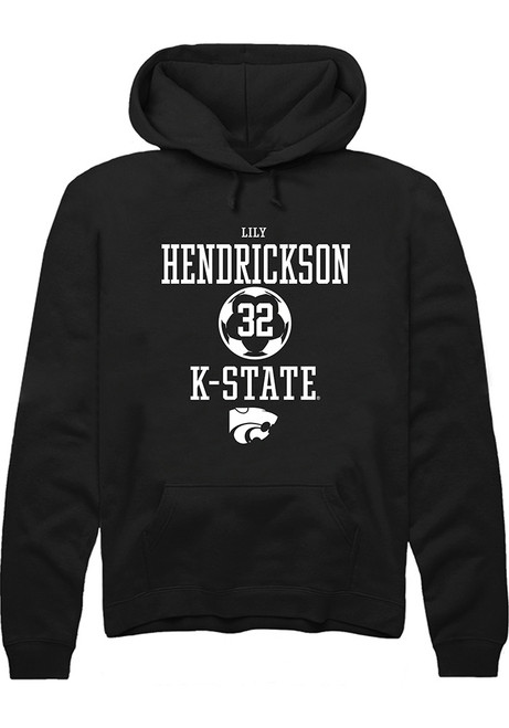 Lily Hendrickson Rally Mens Black K-State Wildcats NIL Sport Icon Hooded Sweatshirt