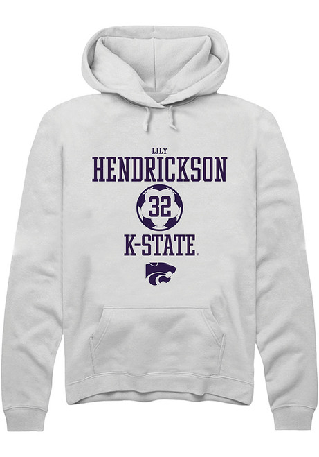 Lily Hendrickson Rally Mens White K-State Wildcats NIL Sport Icon Hooded Sweatshirt