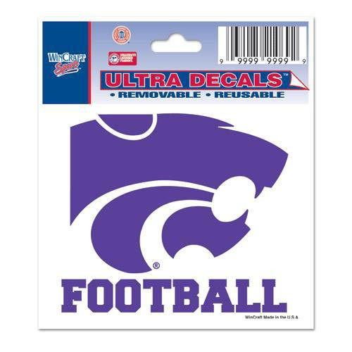 K-State Wildcats Purple  3x4 Football Ultra Decal