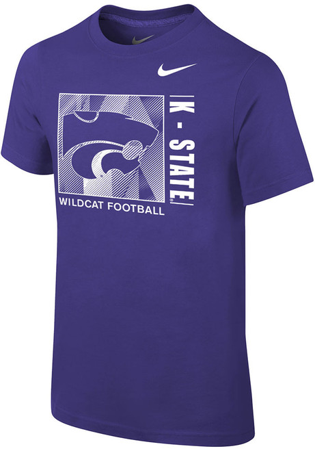 Youth K-State Wildcats Purple Nike LR Facility Sideline Short Sleeve T-Shirt
