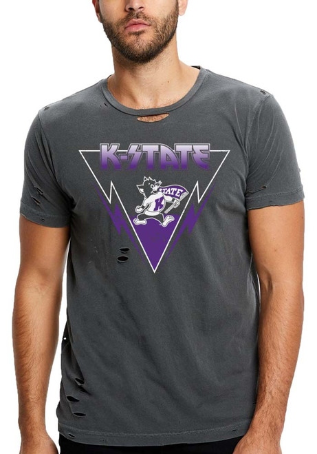 K-State Wildcats Distressed Short Sleeve T-Shirt - Black