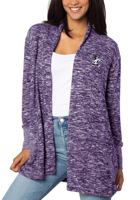 Womens Purple K-State Wildcats Cozy Long Sleeve Cardigan