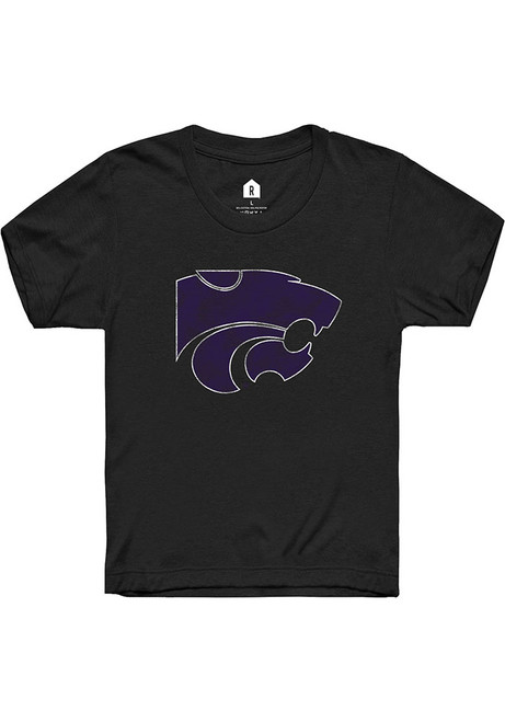 Youth K-State Wildcats Black Rally Powercat Short Sleeve T-Shirt