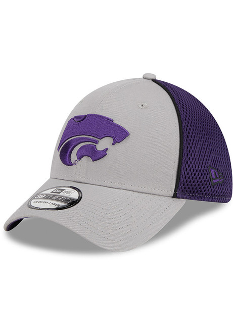 K-State Wildcats New Era JR Pipe Neo 39THIRTY Youth Flex Hat - Grey