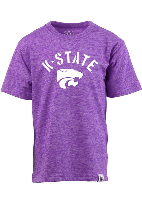 Youth Purple K-State Wildcats Cloudy Yarn Short Sleeve Fashion T-Shirt