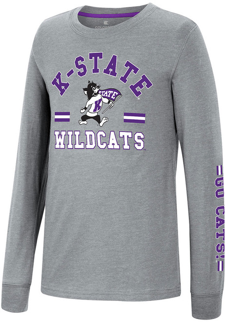 Youth K-State Wildcats Grey Colosseum GCC SMU Roof Long Sleeve T-Shirt