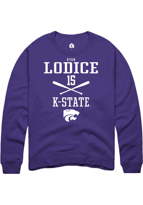 Kyan Lodice Rally Mens Purple K-State Wildcats NIL Sport Icon Crew Sweatshirt