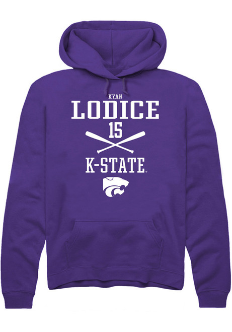 Kyan Lodice Rally Mens Purple K-State Wildcats NIL Sport Icon Hooded Sweatshirt