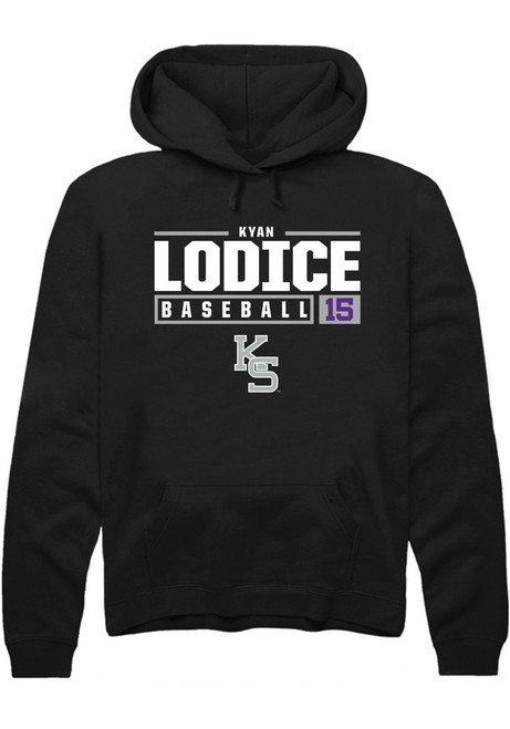 Kyan Lodice Rally Mens Black K-State Wildcats NIL Stacked Box Hooded Sweatshirt