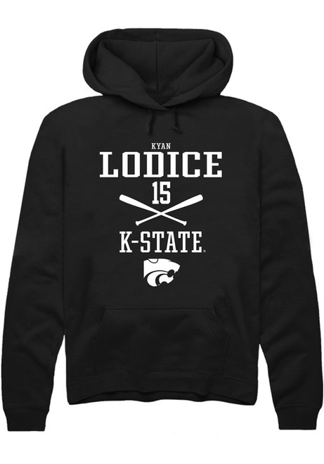 Kyan Lodice Rally Mens Black K-State Wildcats NIL Sport Icon Hooded Sweatshirt