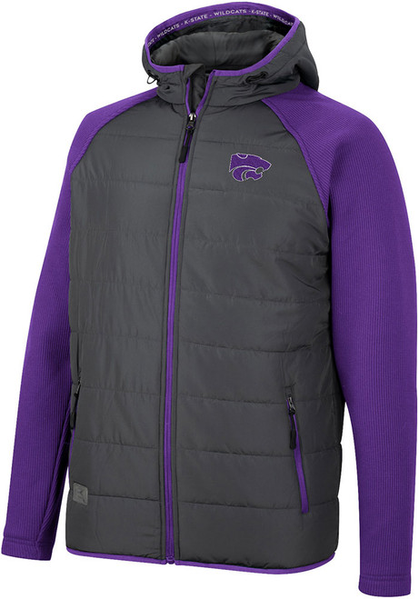 Mens K-State Wildcats Charcoal Colosseum Good On You Hooded Heavyweight Jacket