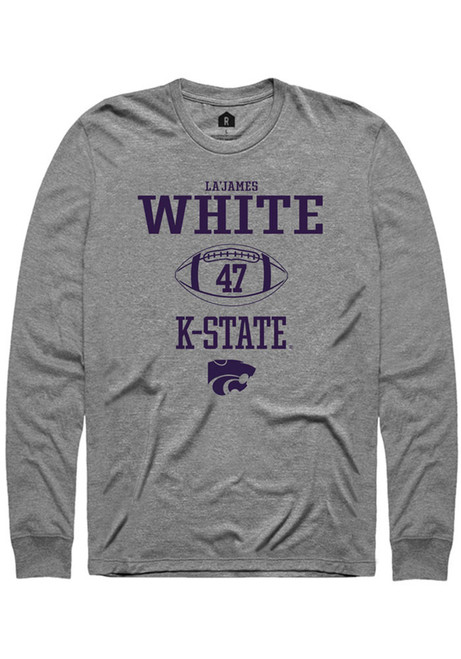 La’James White Rally Mens Grey K-State Wildcats NIL Sport Icon Tee