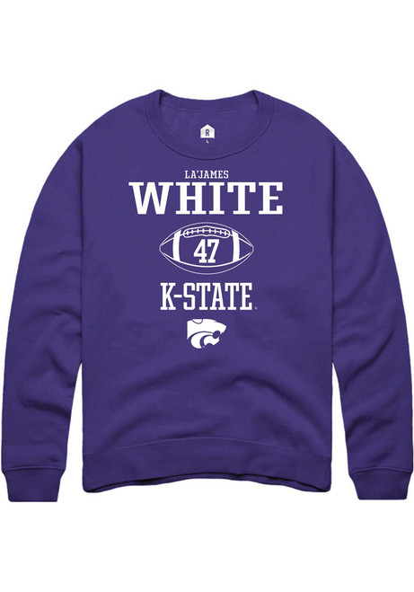 La’James White Rally Mens Purple K-State Wildcats NIL Sport Icon Crew Sweatshirt