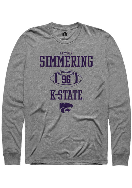 Leyton Simmering Rally Mens Graphite K-State Wildcats NIL Sport Icon Tee