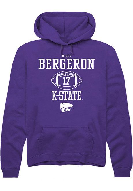 Mikey Bergeron Rally Mens Purple K-State Wildcats NIL Sport Icon Hooded Sweatshirt