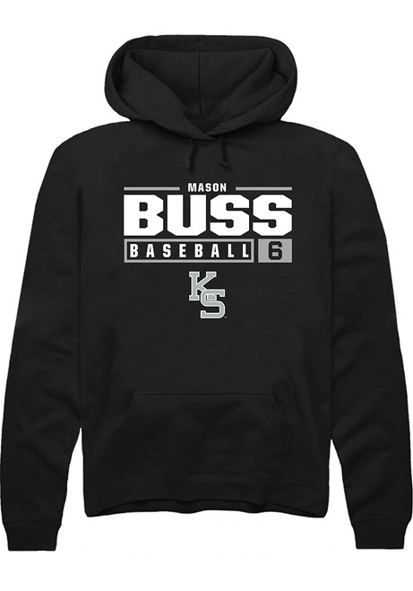 Mason Buss Rally Mens Black K-State Wildcats NIL Stacked Box Hooded Sweatshirt