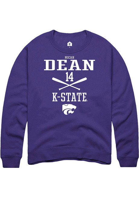 Micah Dean Rally Mens Purple K-State Wildcats NIL Sport Icon Crew Sweatshirt