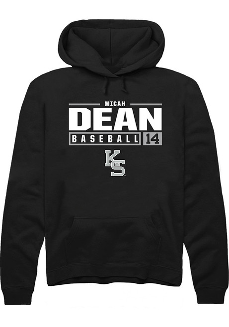 Micah Dean Rally Mens Black K-State Wildcats NIL Stacked Box Hooded Sweatshirt