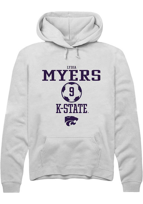 Lydia Myers Rally Mens White K-State Wildcats NIL Sport Icon Hooded Sweatshirt