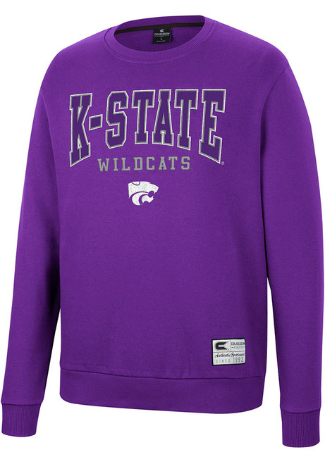 Mens K-State Wildcats Purple Colosseum Scholarship Fleece Crew Sweatshirt