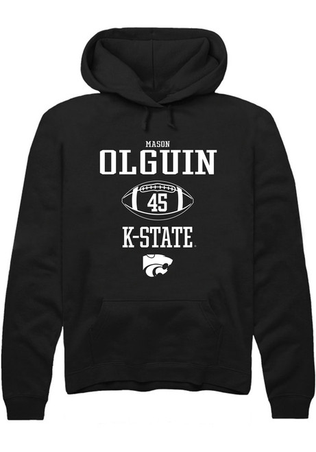 Mason Olguin Rally Mens Black K-State Wildcats NIL Sport Icon Hooded Sweatshirt