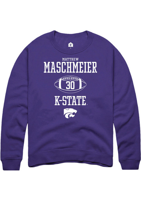 Matthew Maschmeier Rally Mens Purple K-State Wildcats NIL Sport Icon Crew Sweatshirt