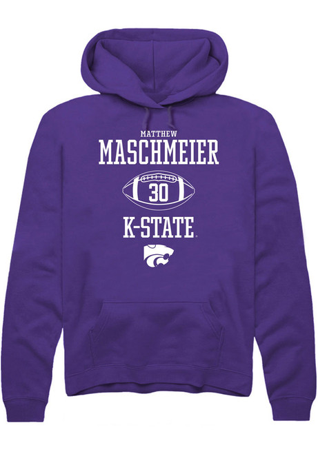 Matthew Maschmeier Rally Mens Purple K-State Wildcats NIL Sport Icon Hooded Sweatshirt