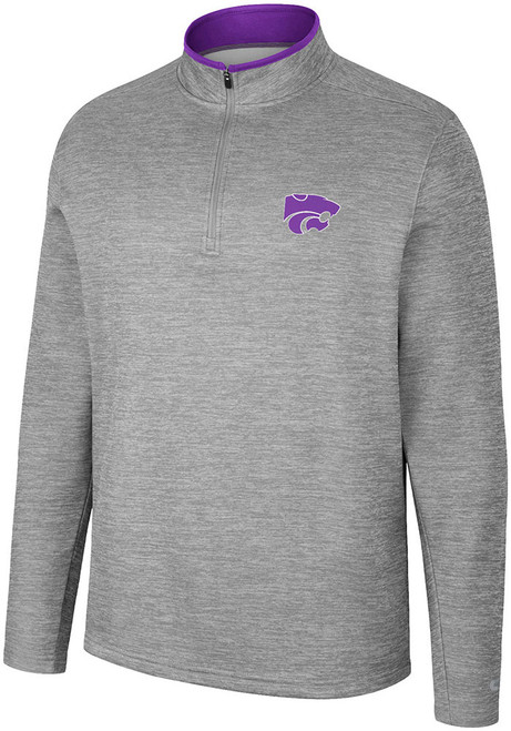 Mens K-State Wildcats Grey Colosseum Chase 1/4 Zip Pullover