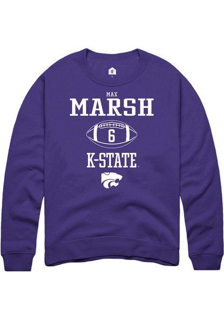 Max Marsh Rally Mens Purple K-State Wildcats NIL Sport Icon Crew Sweatshirt