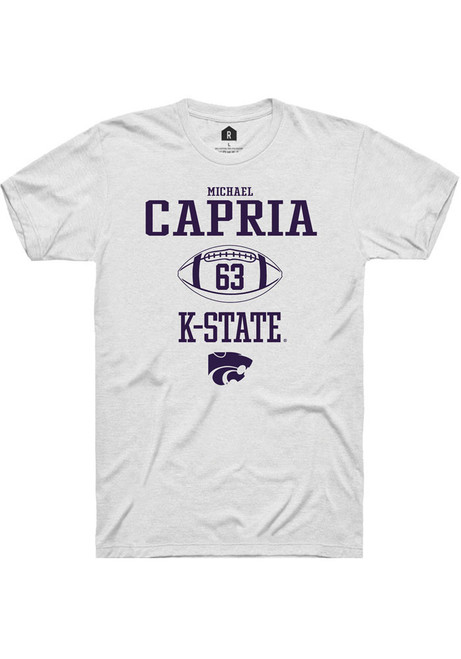 Michael Capria White K-State Wildcats NIL Sport Icon Short Sleeve T Shirt