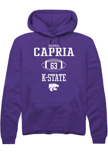 Michael Capria Rally Mens Purple K-State Wildcats NIL Sport Icon Hooded Sweatshirt