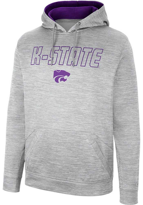 Mens K-State Wildcats Grey Colosseum Mac Long Sleeve Hoodie