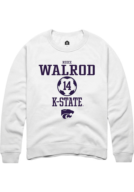 Reece Walrod Rally Mens White K-State Wildcats NIL Sport Icon Crew Sweatshirt