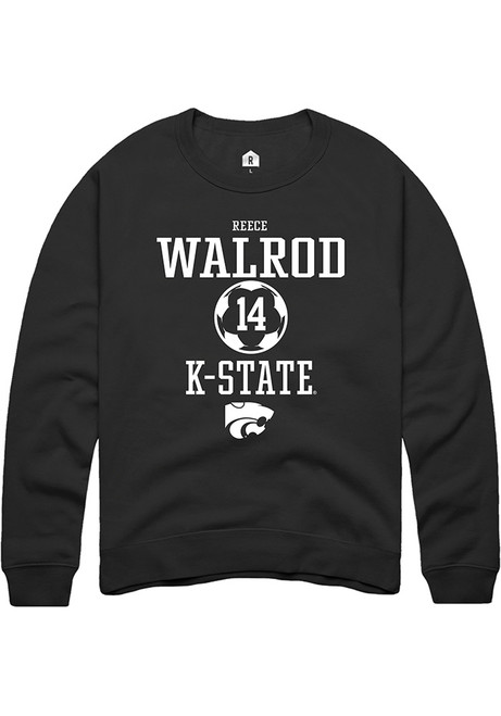 Reece Walrod Rally Mens Black K-State Wildcats NIL Sport Icon Crew Sweatshirt