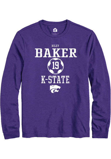 Riley Baker Rally Mens Purple K-State Wildcats NIL Sport Icon Tee