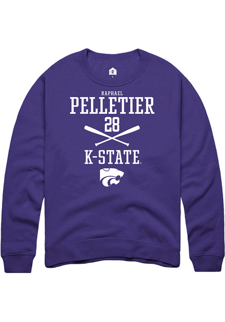 Raphael Pelletier Rally Mens Purple K-State Wildcats NIL Sport Icon Crew Sweatshirt
