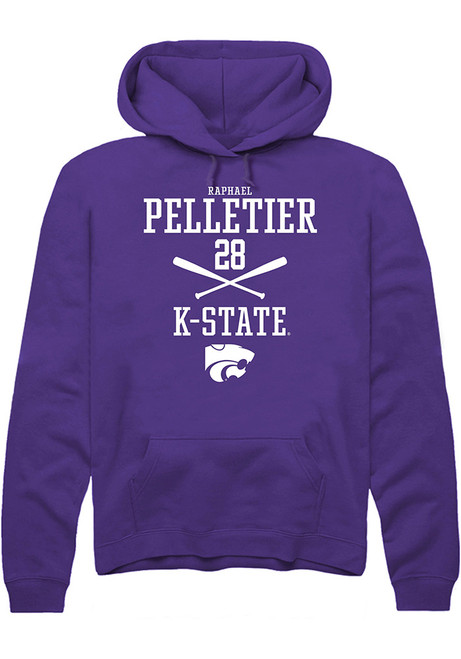Raphael Pelletier Rally Mens Purple K-State Wildcats NIL Sport Icon Hooded Sweatshirt