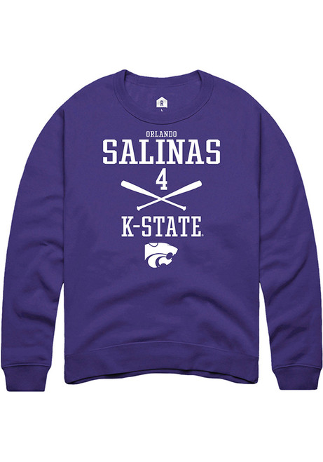 orlando salinas Rally Mens Purple K-State Wildcats NIL Sport Icon Crew Sweatshirt