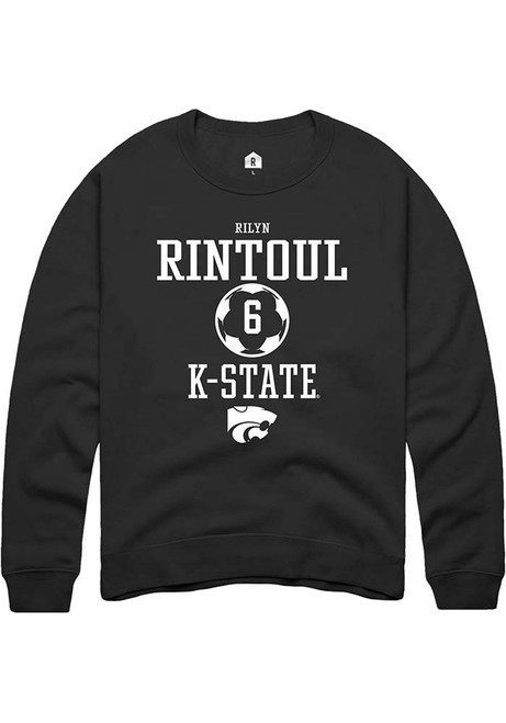 Rilyn Rintoul Rally Mens Black K-State Wildcats NIL Sport Icon Crew Sweatshirt