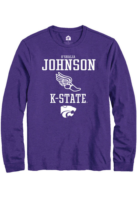 O'shalia Johnson Rally Mens Purple K-State Wildcats NIL Sport Icon Tee