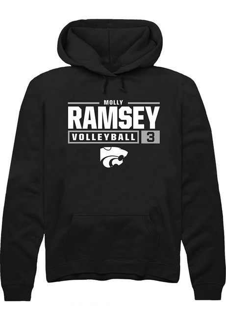 Molly Ramsey Rally Mens Black K-State Wildcats NIL Stacked Box Hooded Sweatshirt