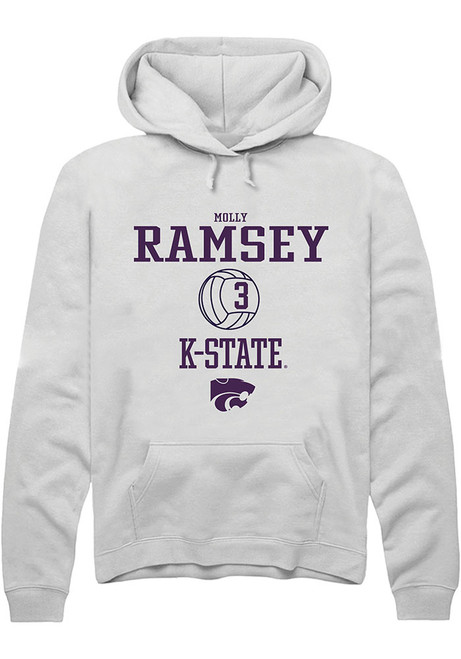 Molly Ramsey Rally Mens White K-State Wildcats NIL Sport Icon Hooded Sweatshirt