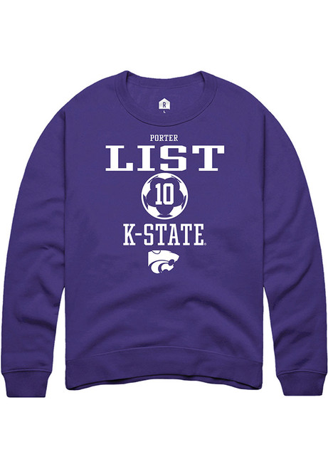 Porter List Rally Mens Purple K-State Wildcats NIL Sport Icon Crew Sweatshirt